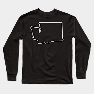 Washington US State Map Lineart STATE-1 Long Sleeve T-Shirt